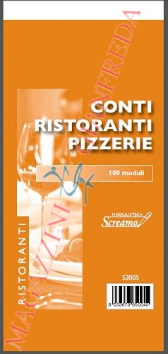BLOCCO* CONTI RISTORANTI 100 FOGLI